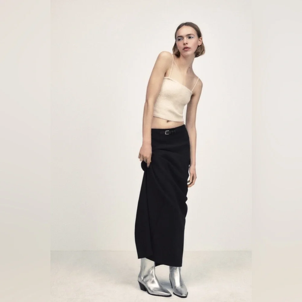 NWT. Zara Metallic Silver Cowboy-Style Leather Ankle Boots. Size 8, 9. - Picture 4 of 11